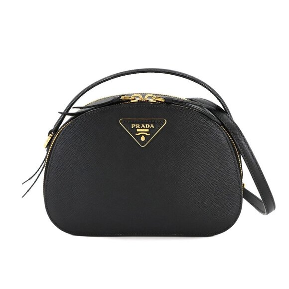 PRADA Odette 2way Hand Shoulder Bag Saffiano Leather Black 1BH123 90282145 - Picture 1 of 9
